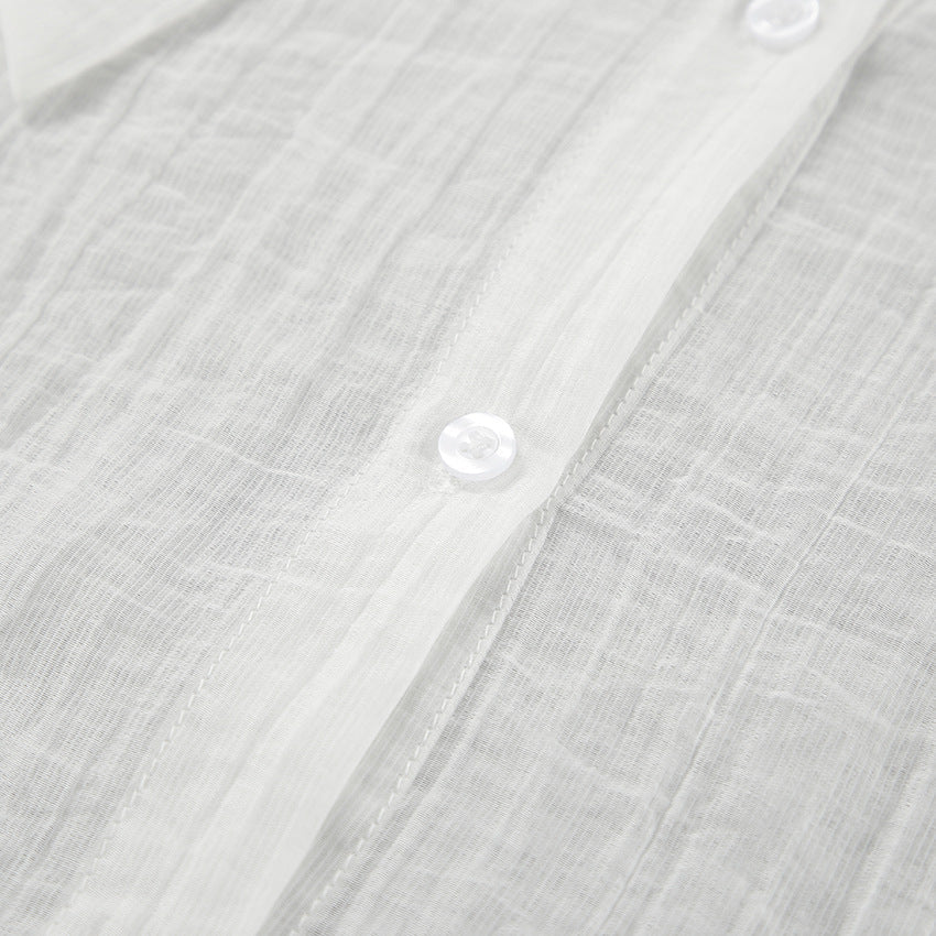 Spring and summer white shirt bow shirt top