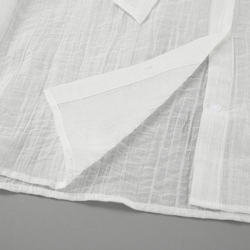 Spring and summer white shirt bow shirt top