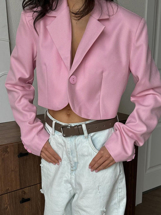 French light luxury high-end suit collar long sleeve short suit