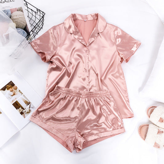 Loose ice silk two-piece pajamas