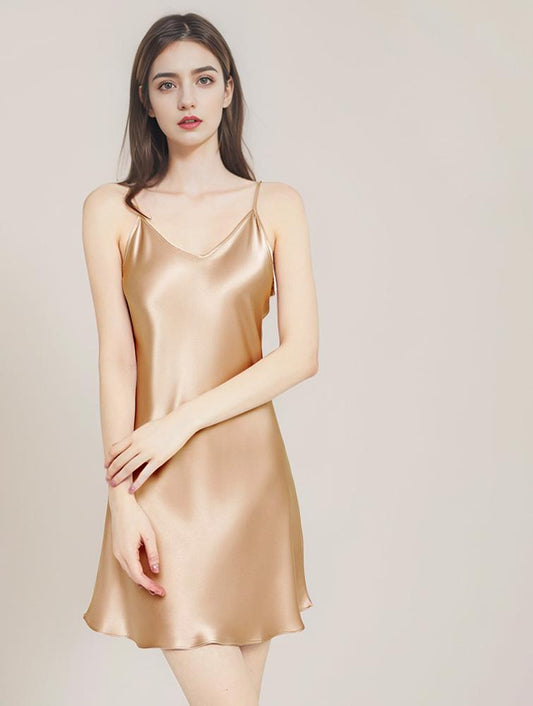 Simple home wear silk suspender skirt