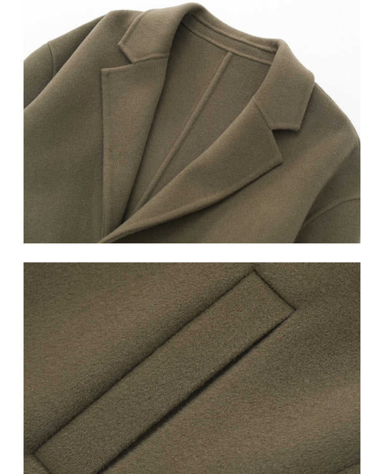 New style wool double-faced coat men's medium-length suit collar coat