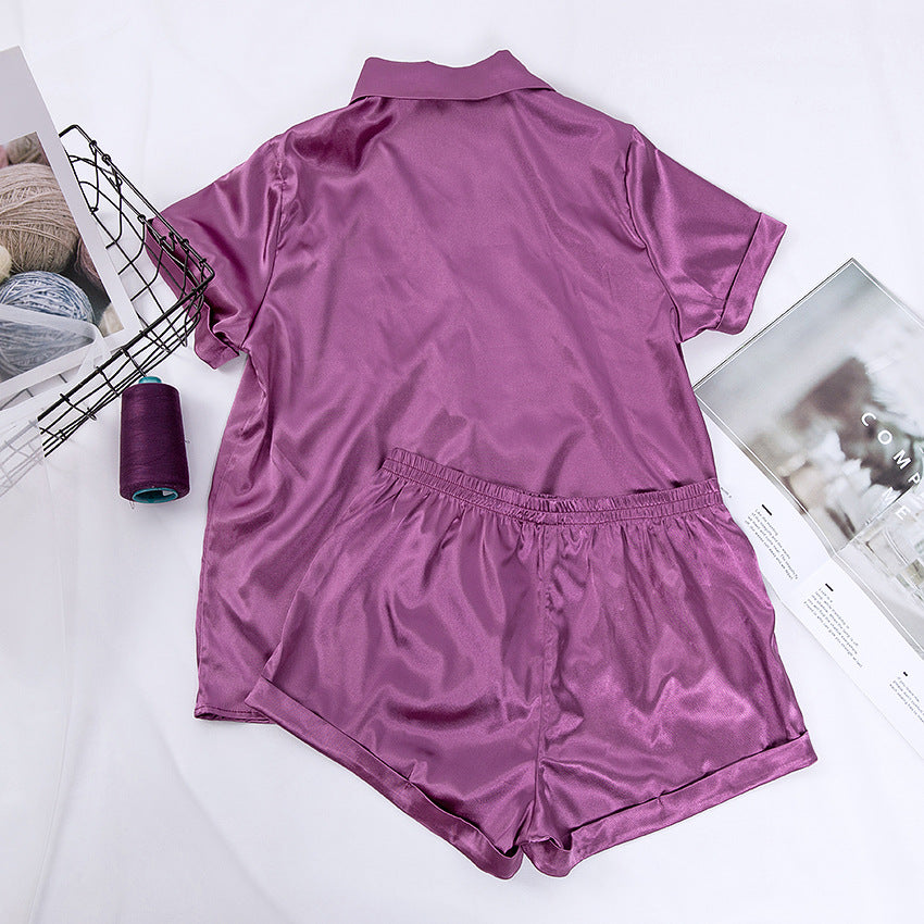 Loose ice silk two-piece pajamas