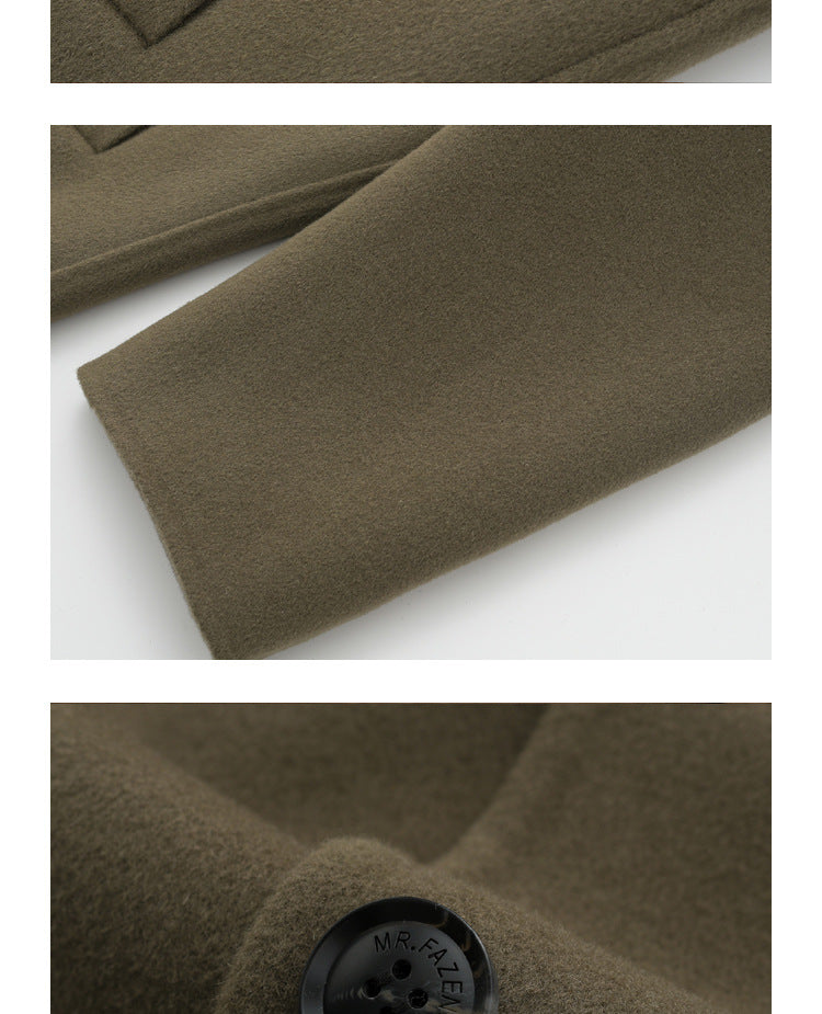 New style wool double-faced coat men's medium-length suit collar coat