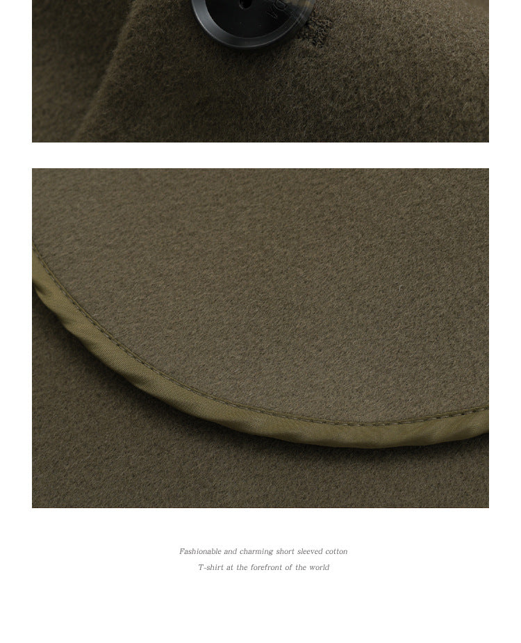 New style wool double-faced coat men's medium-length suit collar coat