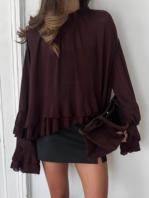 Ruffled Bell Sleeve Shirt
