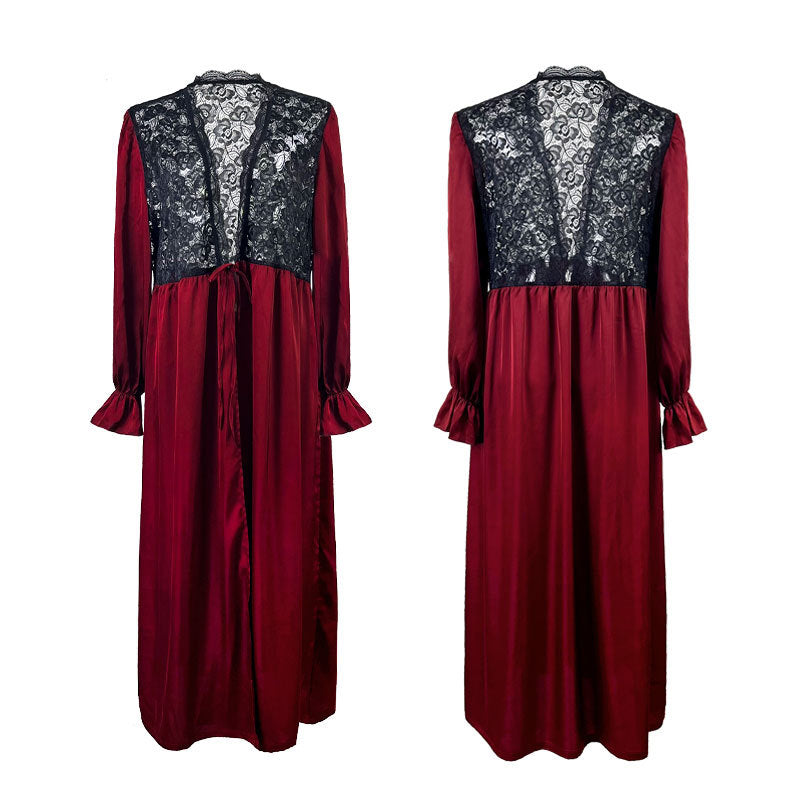 Luxurious long-sleeved cool nightgown