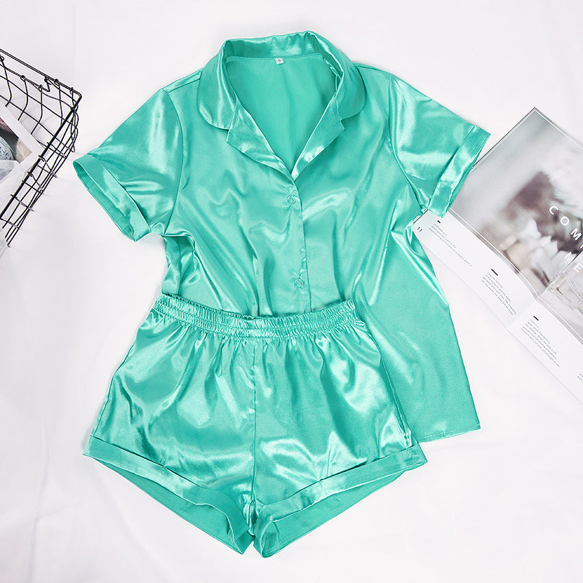 Loose ice silk two-piece pajamas