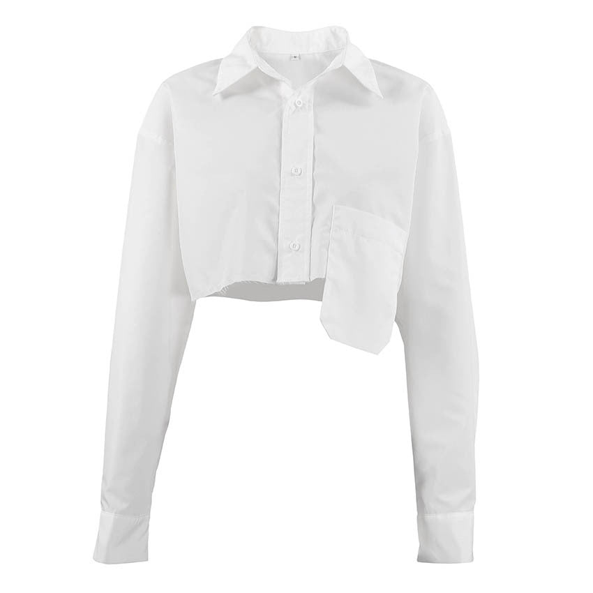 Casual temperament design short white shirt