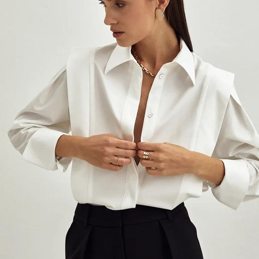 New style right shoulder white shirt