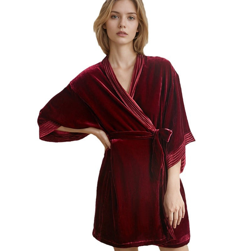 New autumn and winter mid-sleeve nightgown