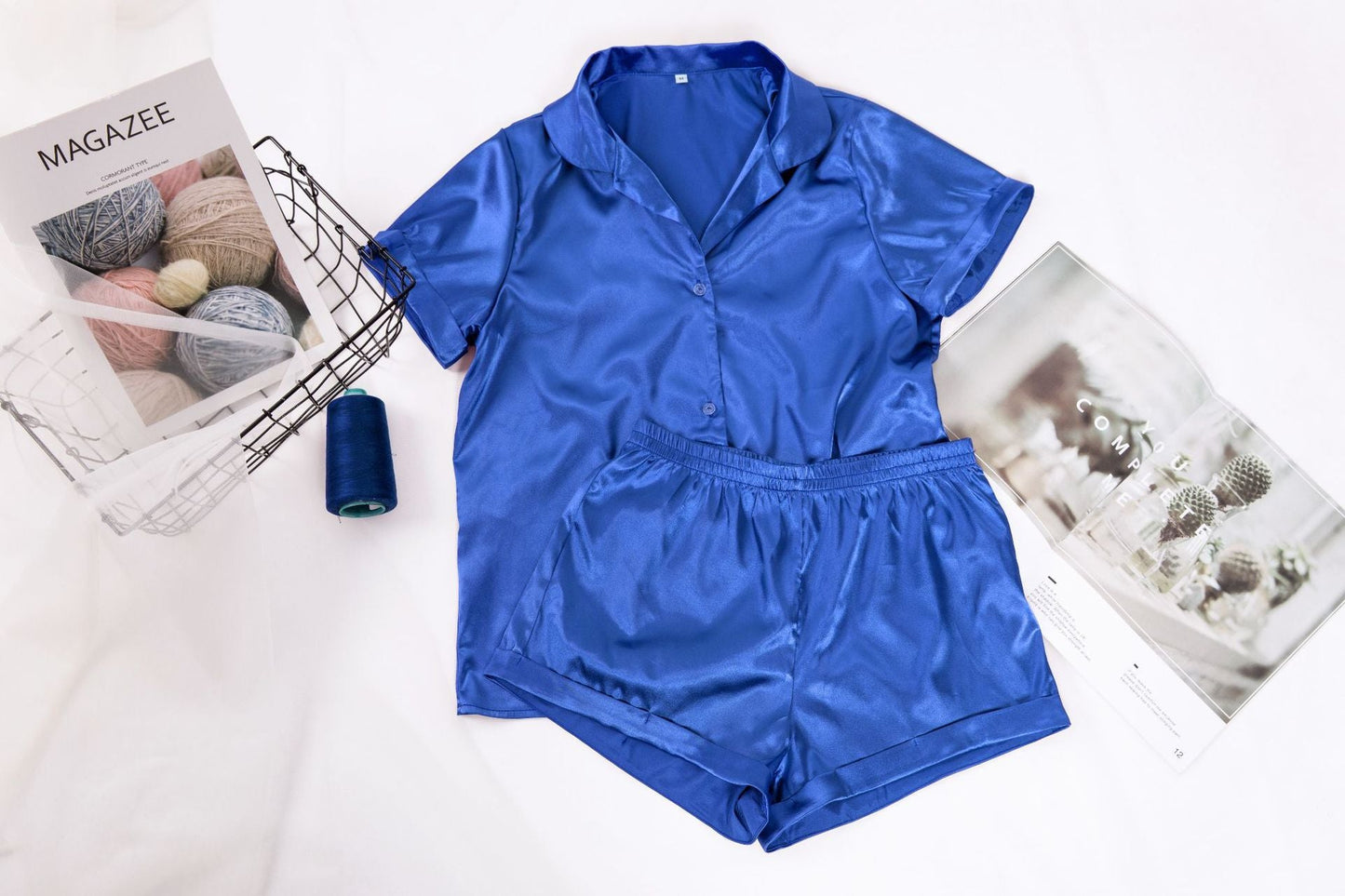 Loose ice silk two-piece pajamas