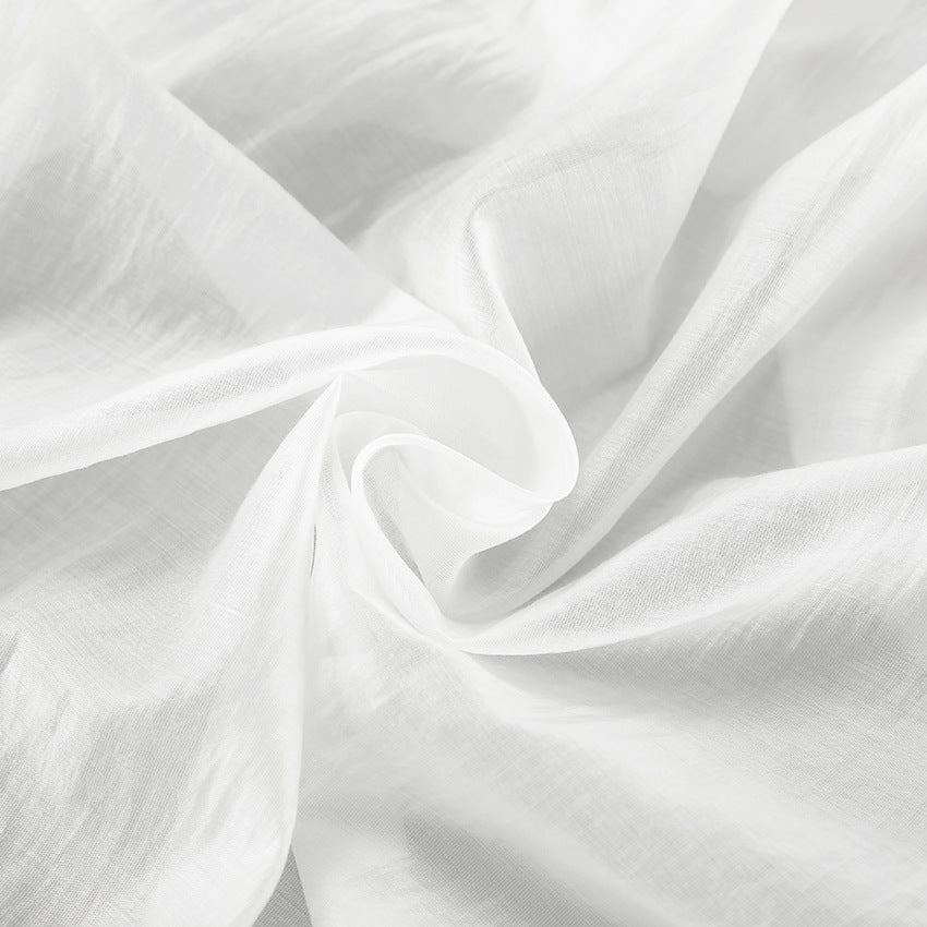 French spring and summer new style ruffled ribbon Tencel shirt