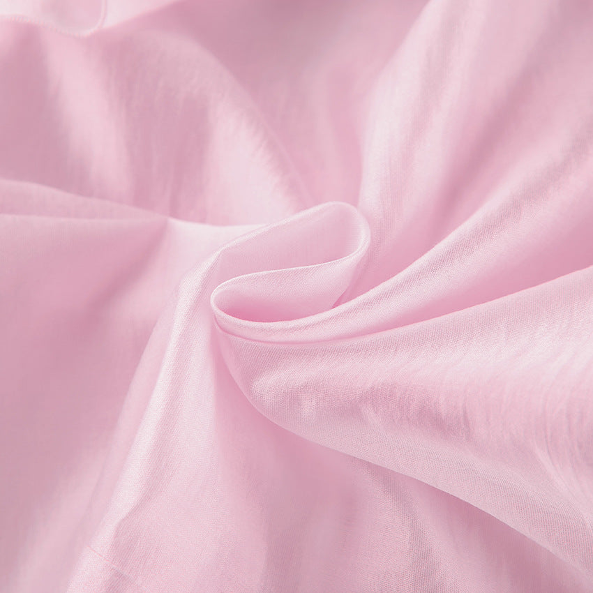 Summer Charm Pink Chiffon Sun Protection Clothes Temperament Layered Ruffles V-Neck Trumpet Sleeve Short Ladies Shirt