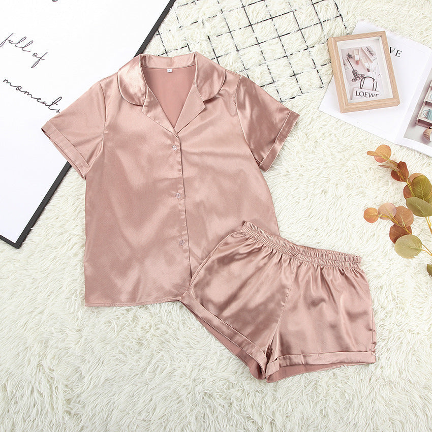 Loose ice silk two-piece pajamas